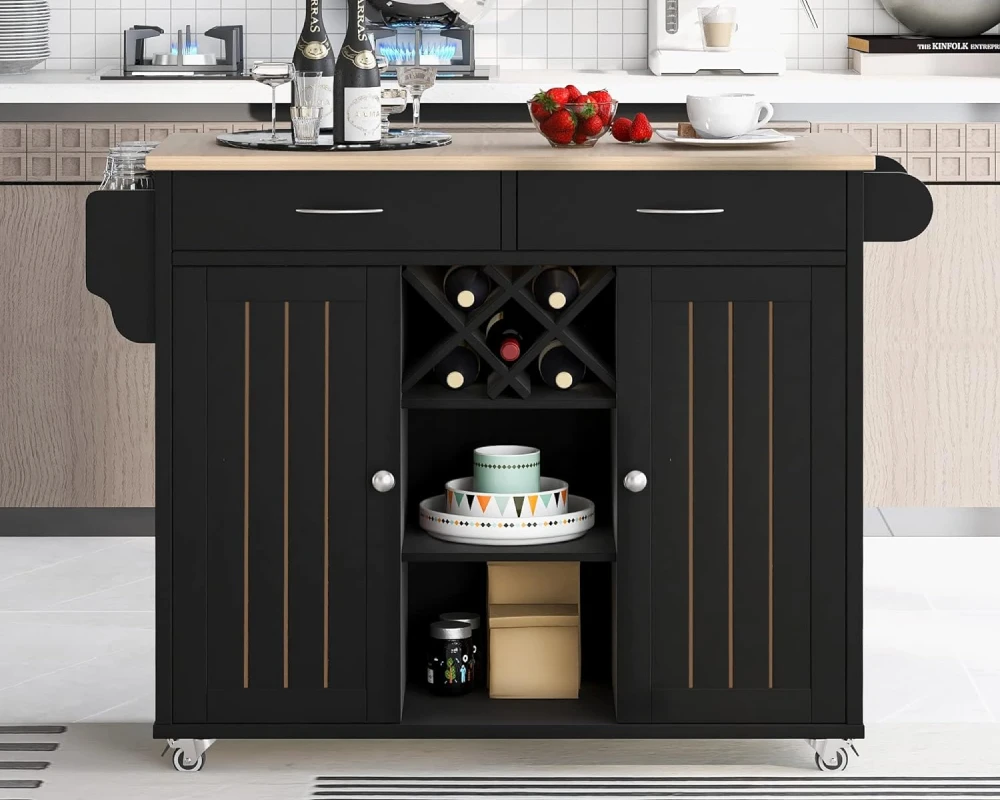 kitchen island cart with wheels