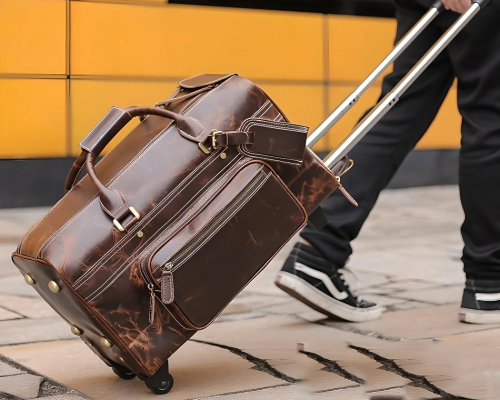leather garment bag carry on